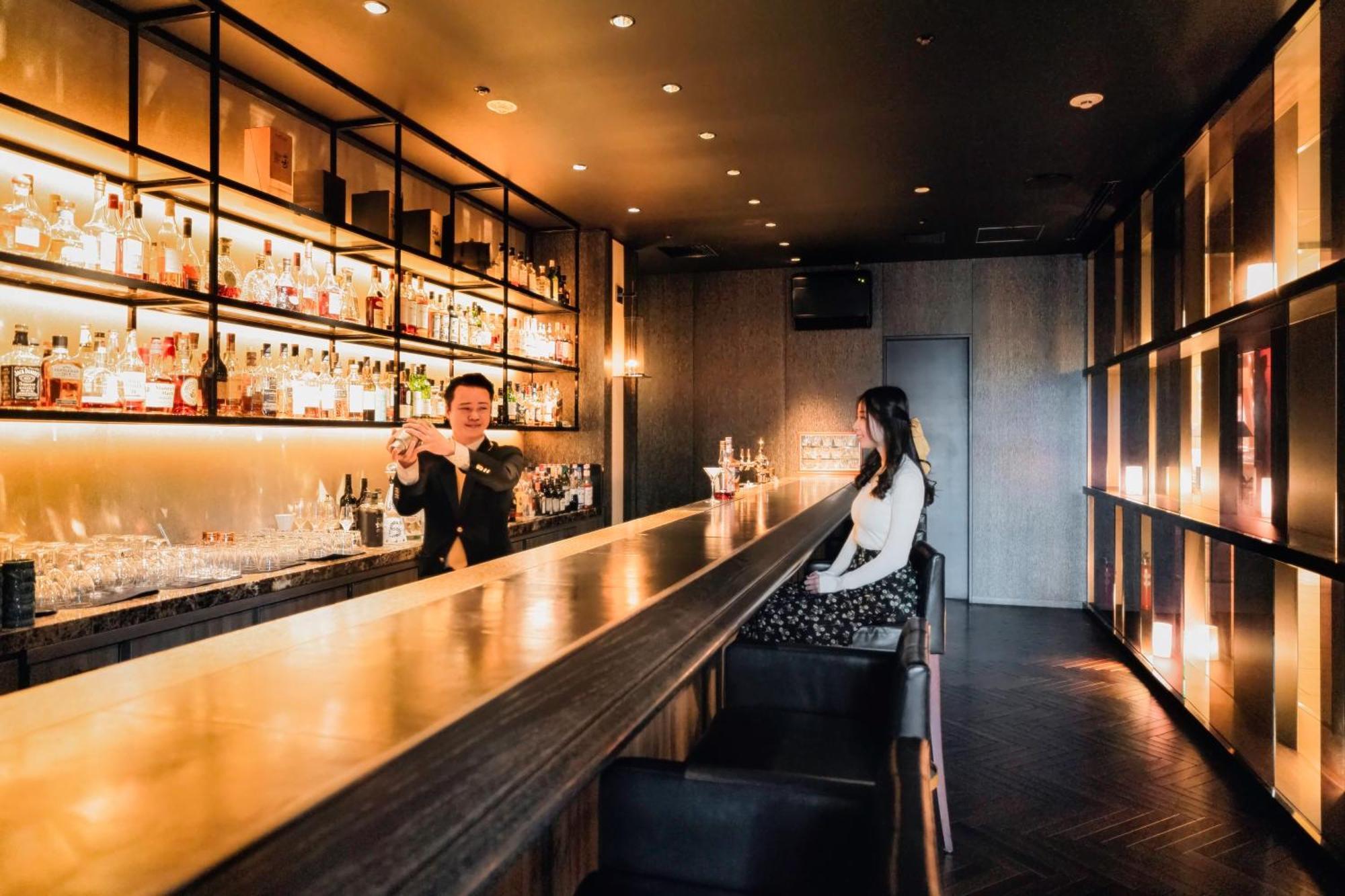 Hotel Okura Fukuoka Φουκουόκα Εξωτερικό φωτογραφία The bar at the 360° Sky Lounge